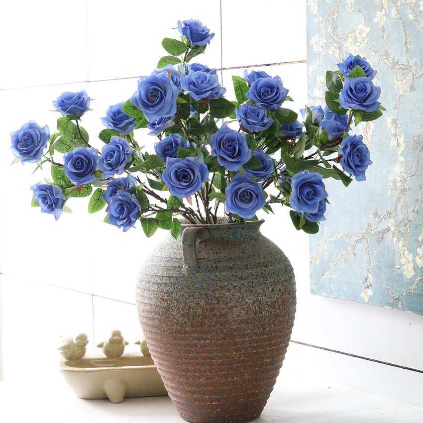 Artificial flowers: 7 roses, artificial flowers, home decoration, wedding decoration, landscaping, flower art, silk flowers, roses Specification image