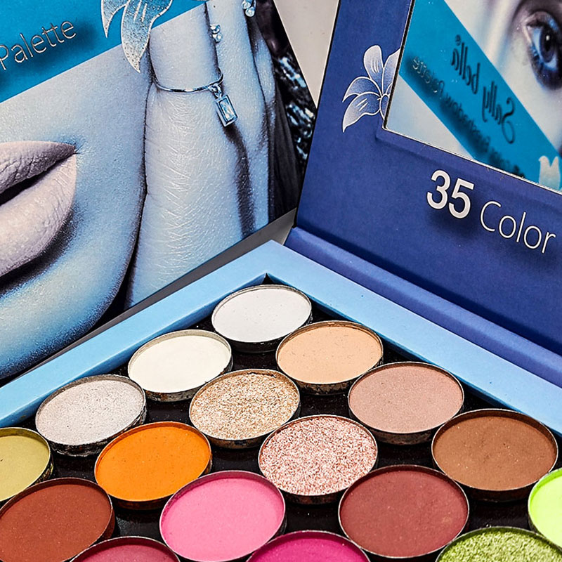 Blue eyeshadow palette, 35-color eyeshadow palette cosmetics details Picture