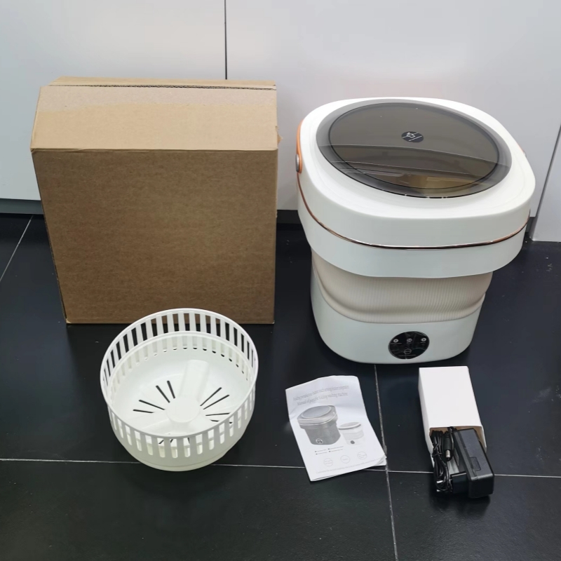 9升大容量折叠洗衣机内销外贸便携式洗衣机内衣洗衣机袜子洗衣机迷你伸缩的可携带的旅行洗衣机白底实物图