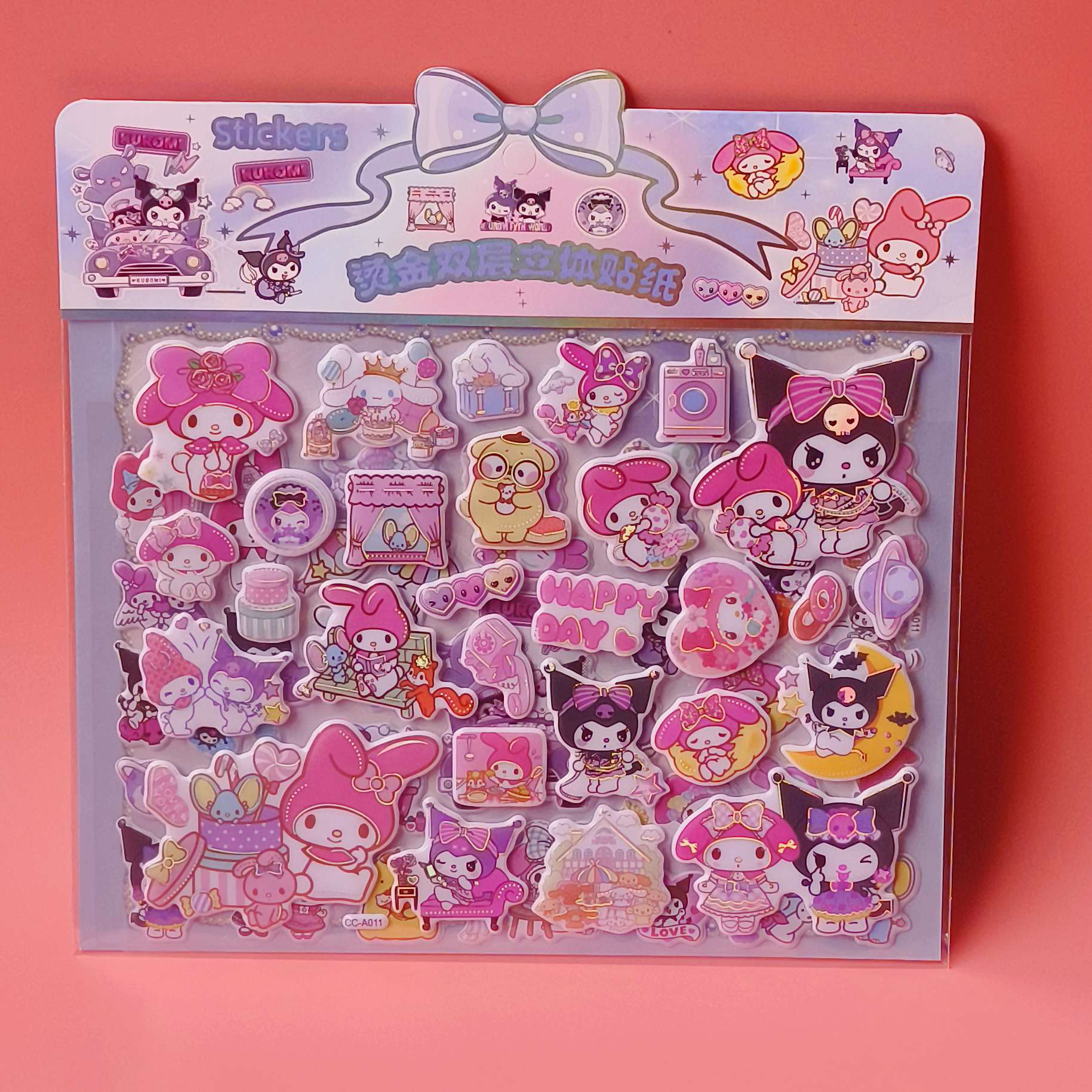 CC-A Double-layer gilded bubble stickers Specification image