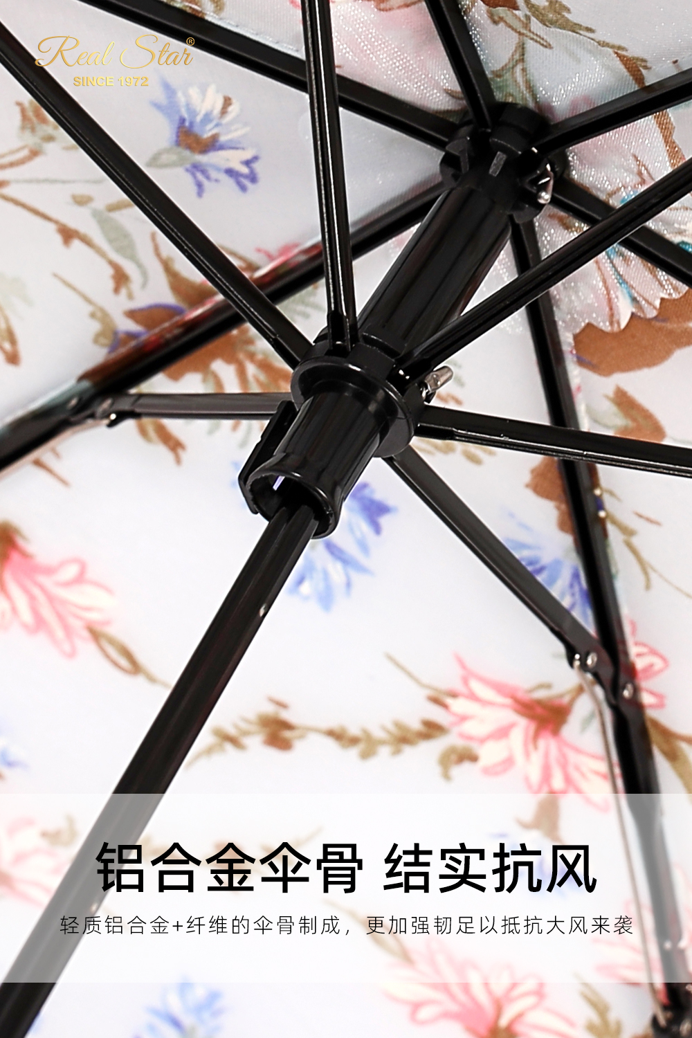 3123国潮风耐用便携雨伞小碎花三折伞超轻女生遮阳防嗮晴雨2用雨伞批发详情17
