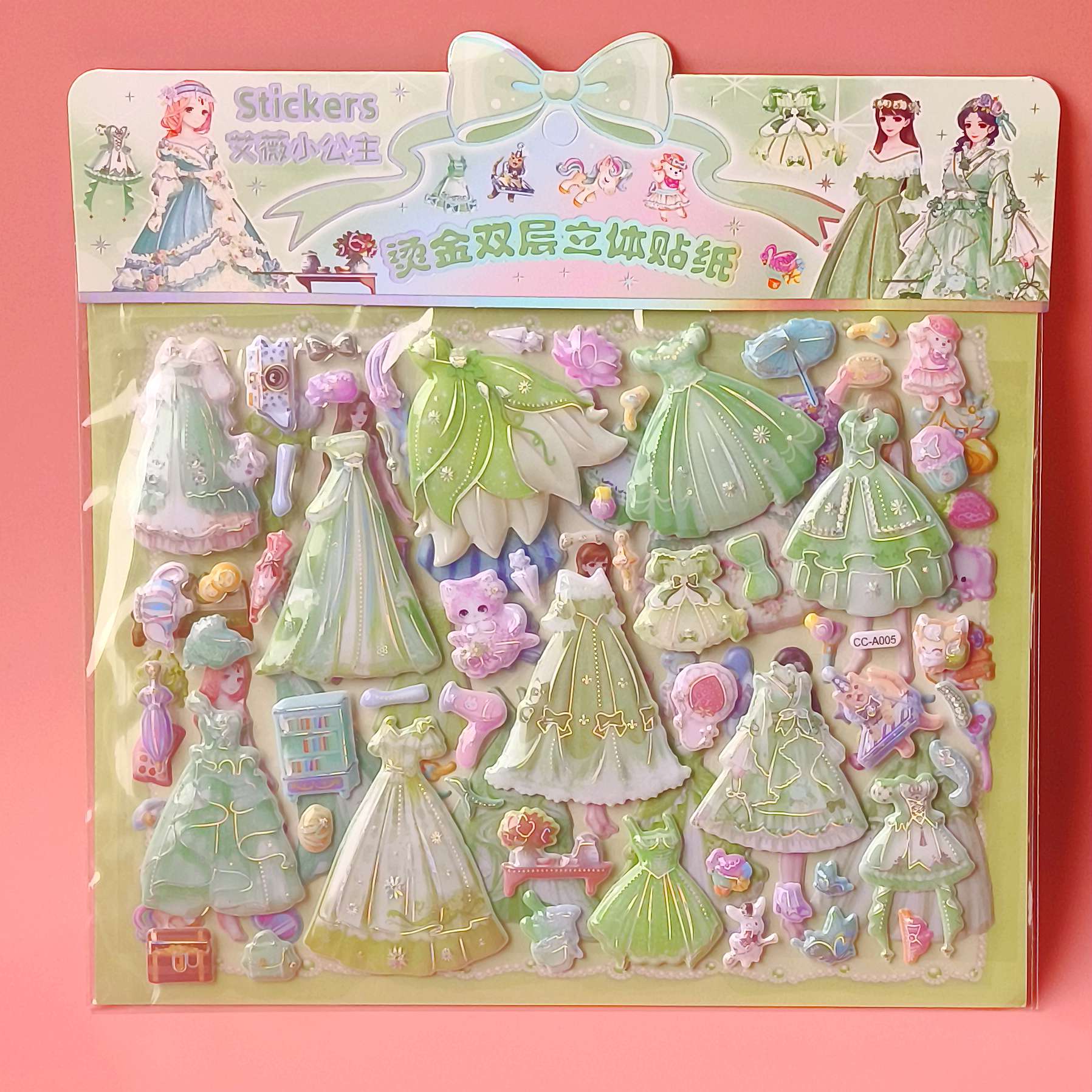 CC-A Double-layer gilded bubble stickers details Picture