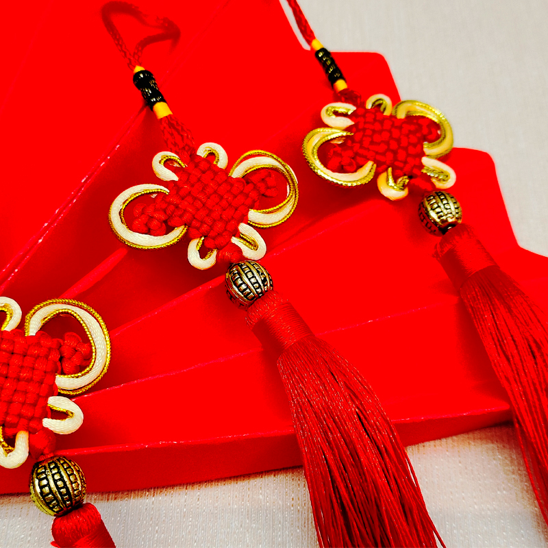 中国结/中国结挂件/婚庆/铜葫芦门对门/穿珠绳产品图