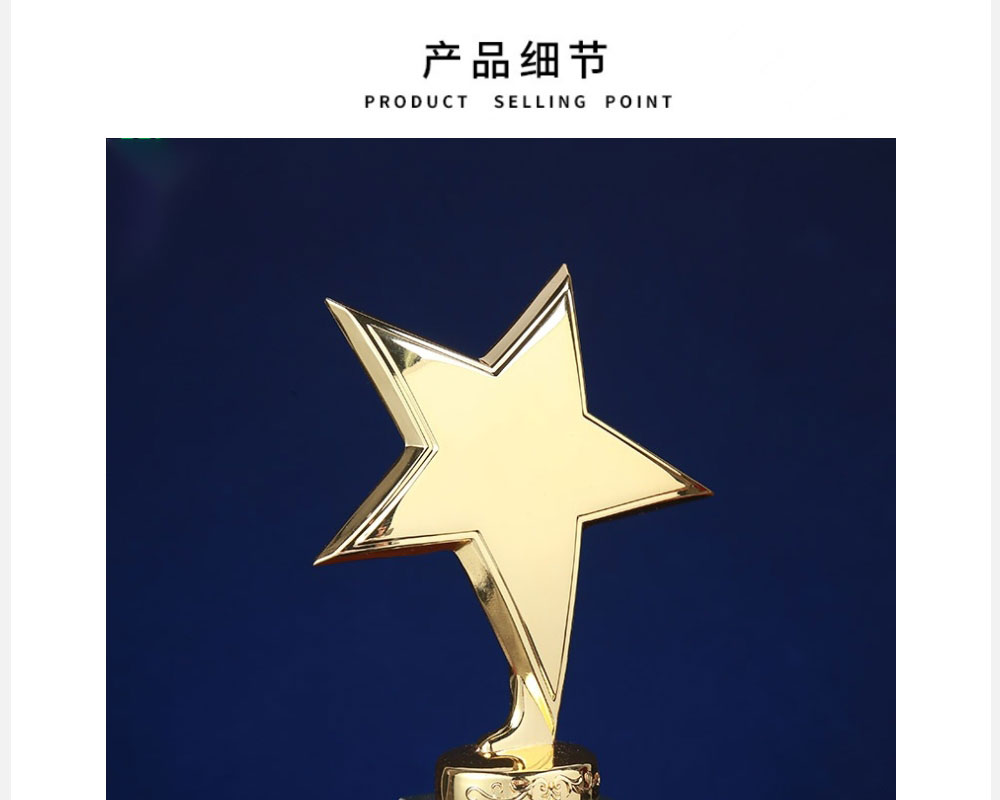 小嘟嘟XDCZ-720-007创意四方柱金属五角星奖杯定制公司纪念品优秀员工奖牌刻字批发详情9