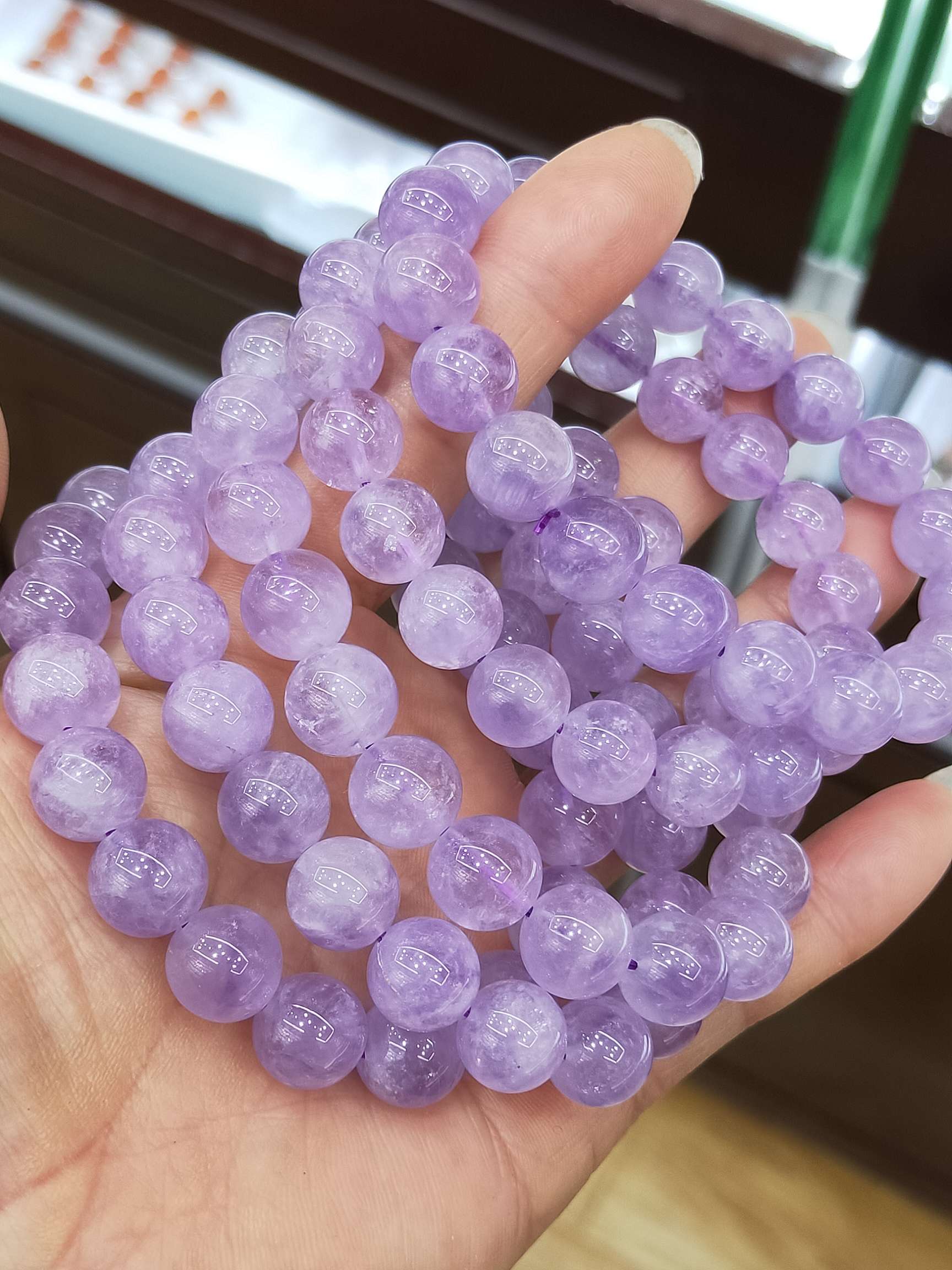 薰衣草手链/薰衣草紫水晶/薰衣草紫手链白底实物图