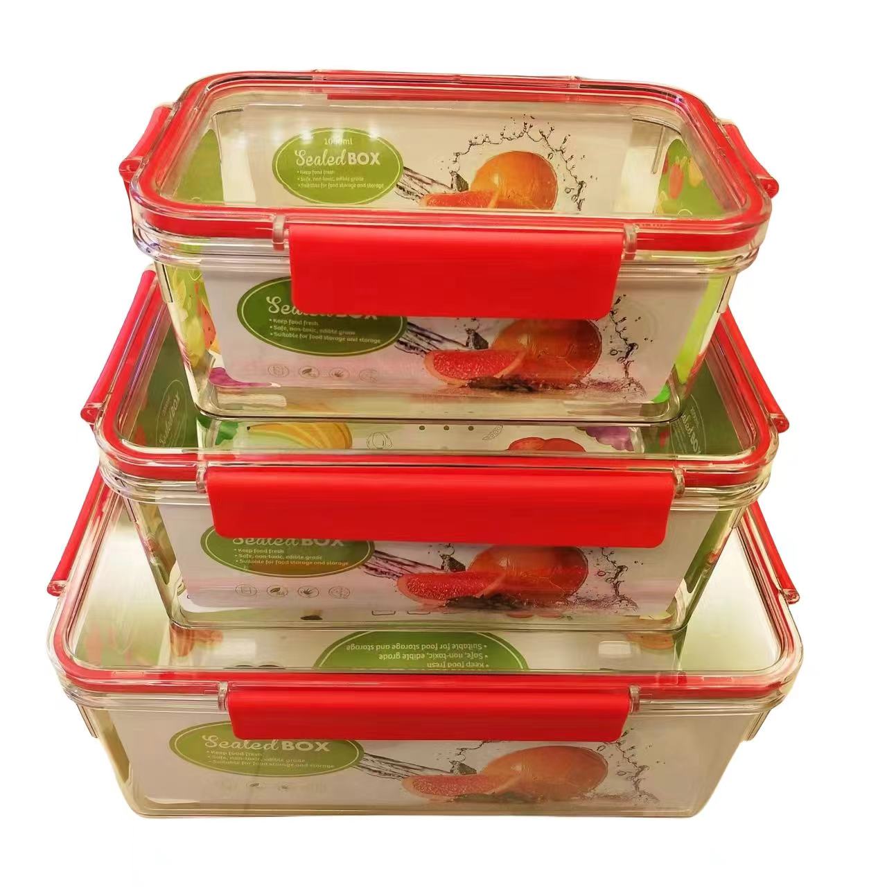 Heat-resistant microwave lunch box, transparent glass food storage box, sealed lunch box, refrigerator storage box, glass bowl with lid details Picture