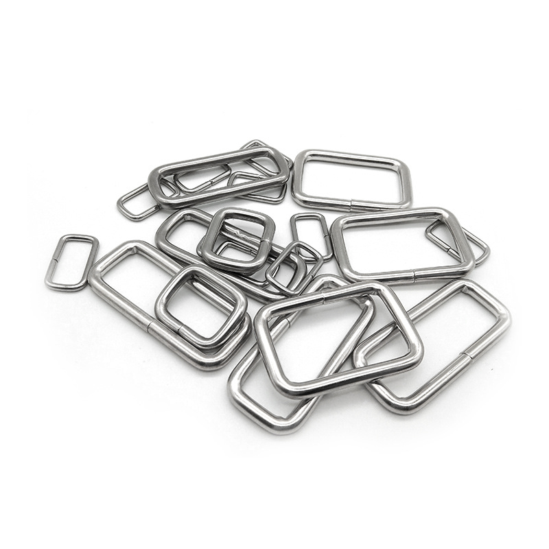 15/20/25/30/35/40/45/50mm镀镍铁方形圈圆环钢方环铁艺金属实心矩形扣箱包小铁扣粗细可定制/有大量现