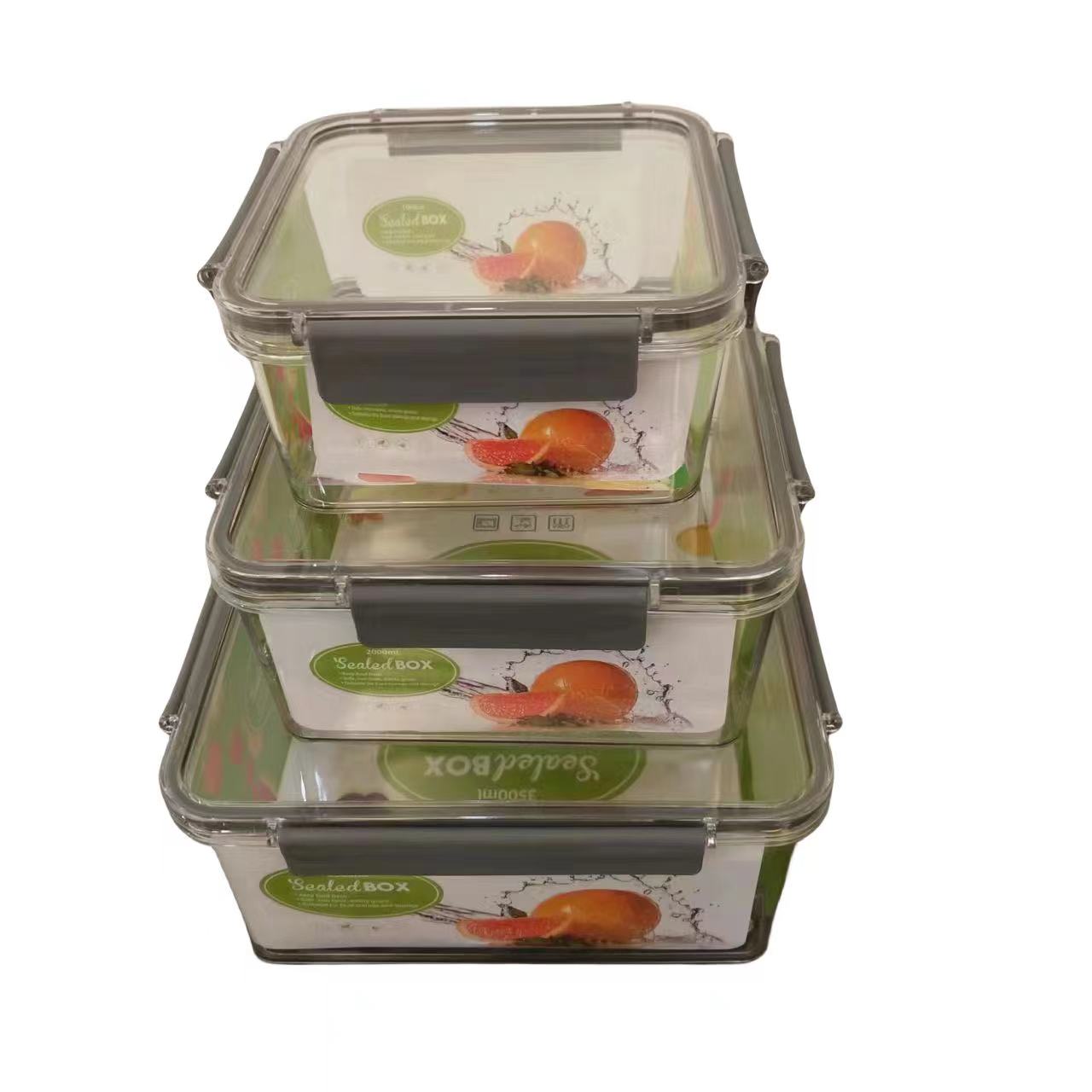 Heat-resistant microwave lunch box, transparent glass food storage box, sealed lunch box, refrigerator storage box, glass bowl with lid Specification image