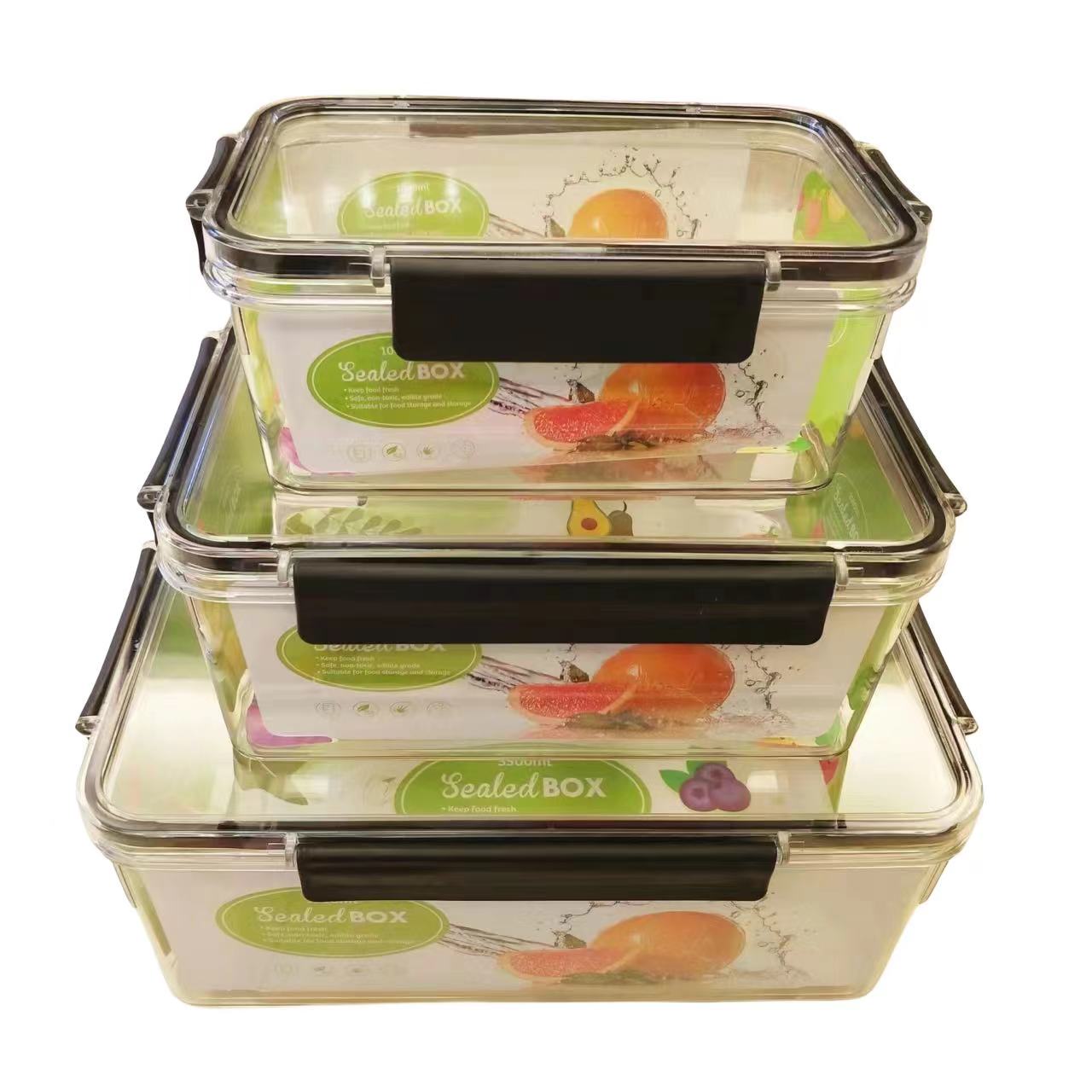 Heat-resistant microwave lunch box, transparent glass food storage box, sealed lunch box, refrigerator storage box, glass bowl with lid
