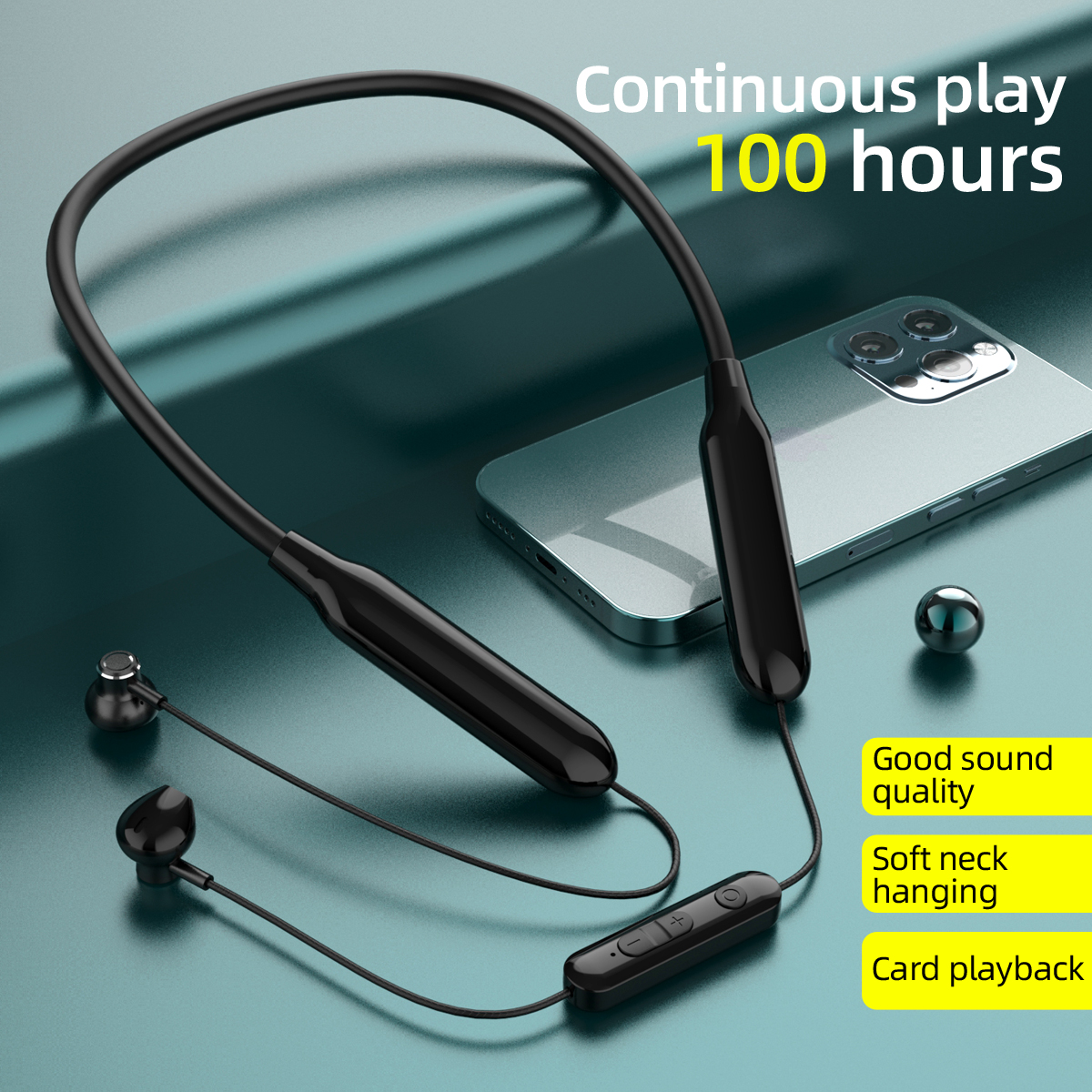 Bluetooth headphone in-ear wireless collar noise reduction sports running long endurance neck hang 2024 new model thumbnail