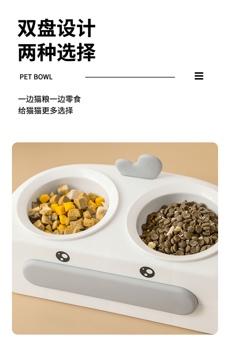 Gato automático beber tazón doble tazón de cerámica acero inoxidable perro comida tazón antideslizante anti-volteo protector de cuello de alimentación pet tazón doble pic 13