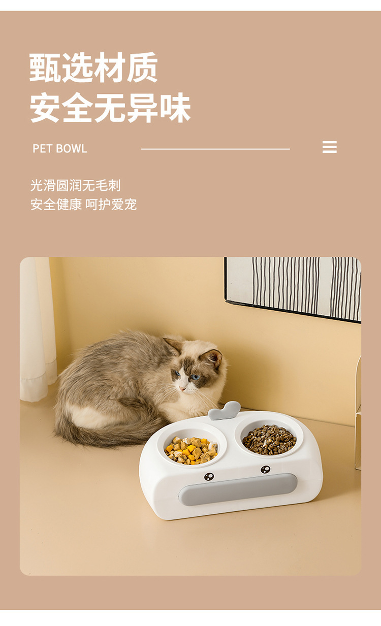 Gato automático beber tazón doble tazón de cerámica acero inoxidable perro comida tazón antideslizante anti-volteo protector de cuello de alimentación pet tazón doble pic 12