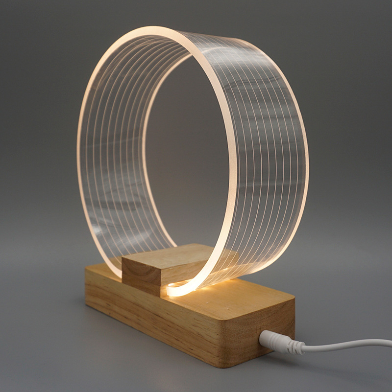 Usb Light Creative Home Nordic Simple Study Desk Lamp Charging Led Acrylic Night Light Holiday Gift Light Specification drawing