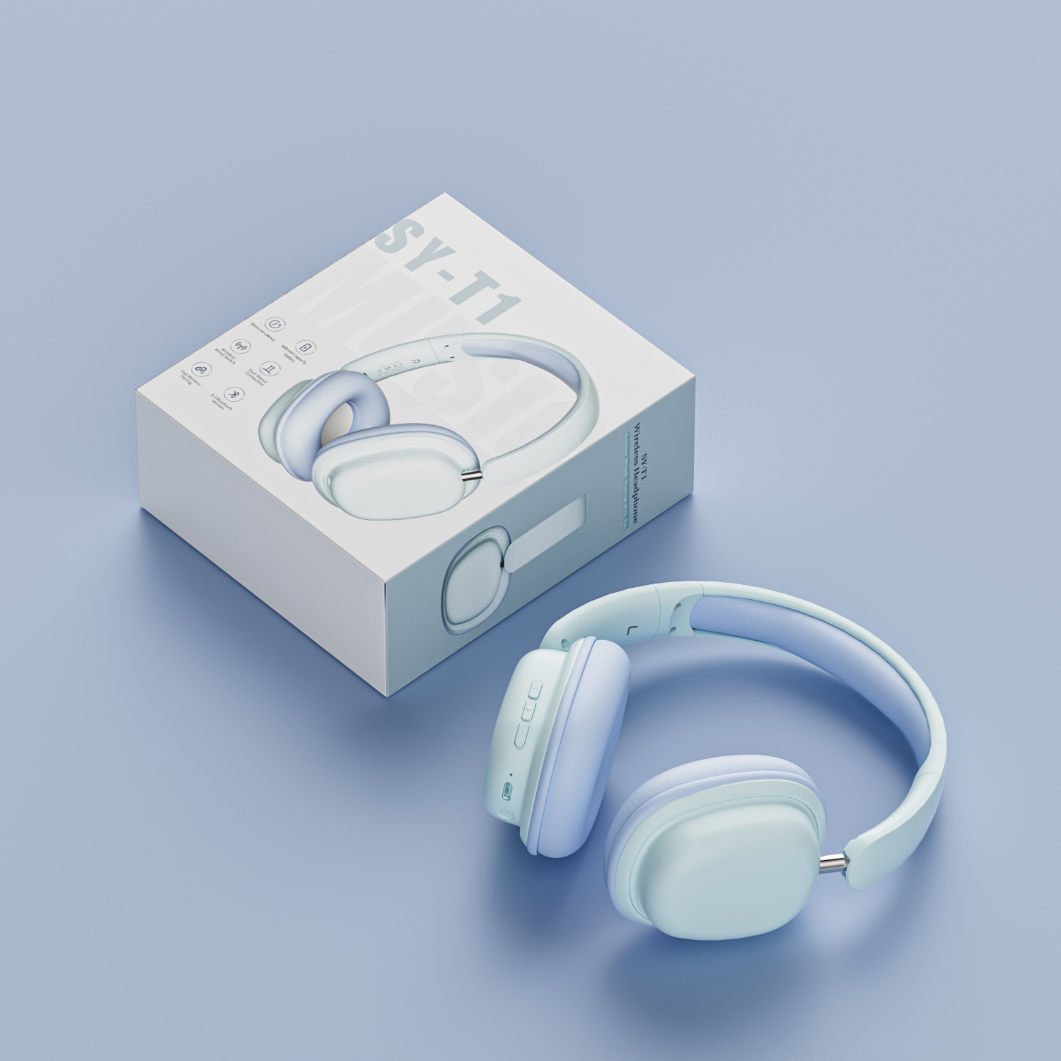 2024 New wireless Bluetooth Headset Sports Large earmuffs Foldable computer noise-cancelling music audio wireless headphones thumbnail
