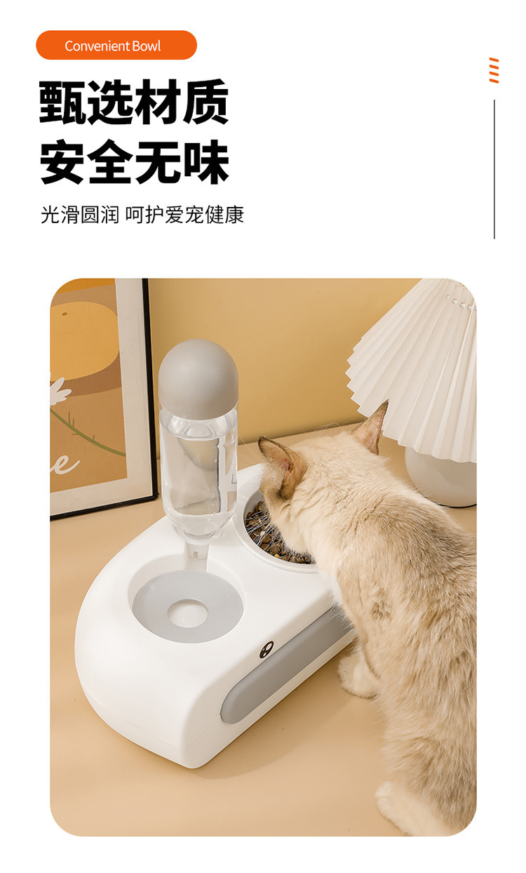 Gato automático beber tazón doble tazón de cerámica acero inoxidable perro comida tazón antideslizante anti-volteo protector de cuello de alimentación pet tazón doble pic 5