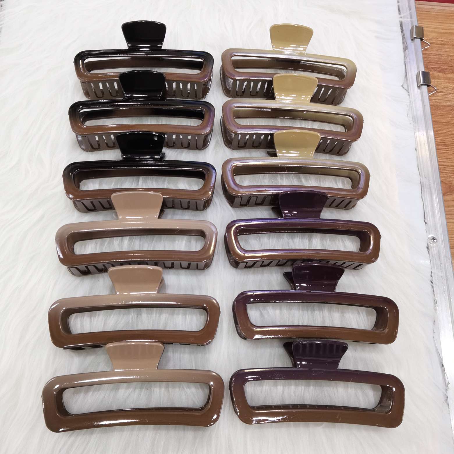 13 cm gradient coffee cappuccino hairpin shark clip plastic gripper