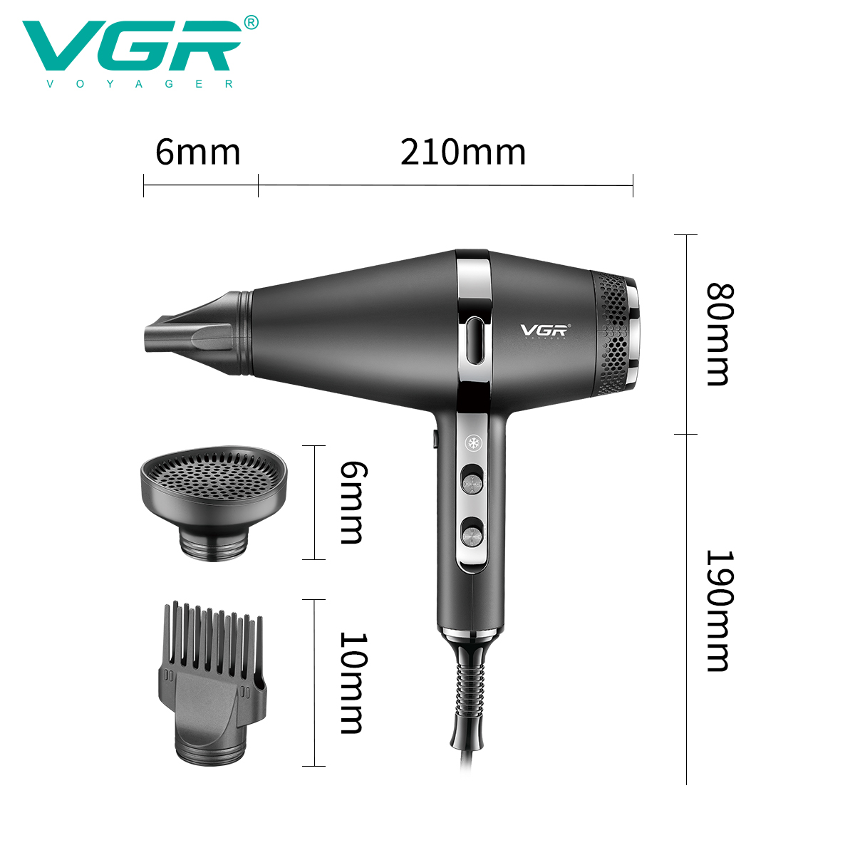 VGR451 hair dryer for household wholesale, high-power negative ion hair care, hair salon, hairdresser, hair dryer details Picture