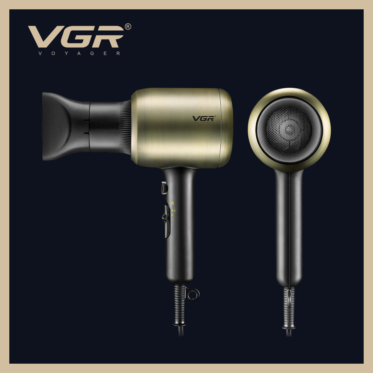 VGR453 Cross-border New Product High-power Hair Dryer, hair salon, household quick-drying, cold and hot air, retro hair dryer details Picture