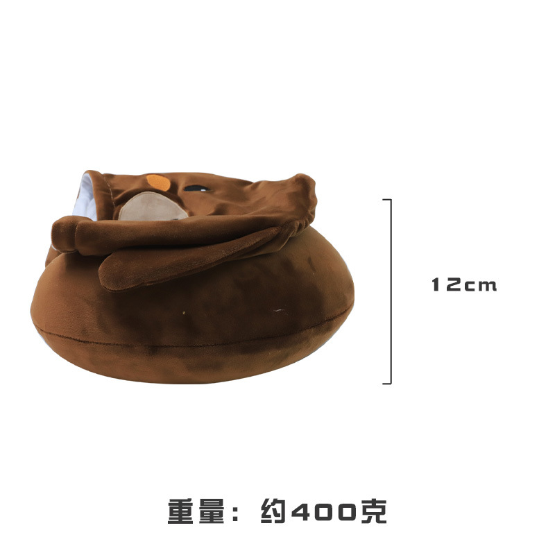 Cute cartoon hooded memory foam U-shaped pillow, Kang Le House hooded travel neck pillow, slow rebound neck protection pillow custom-made pic 7