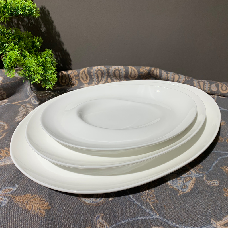 酒店餐厅创意新中式陶瓷盘海鲜盘热菜炒盘菜盘融合菜摆盘托盘批发