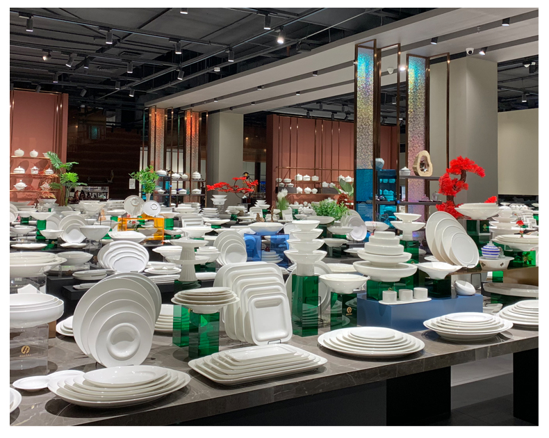 酒店用品餐具农家乐炒菜盘热菜小炒盘陶瓷特色二格圆形冷菜盘批发详情8