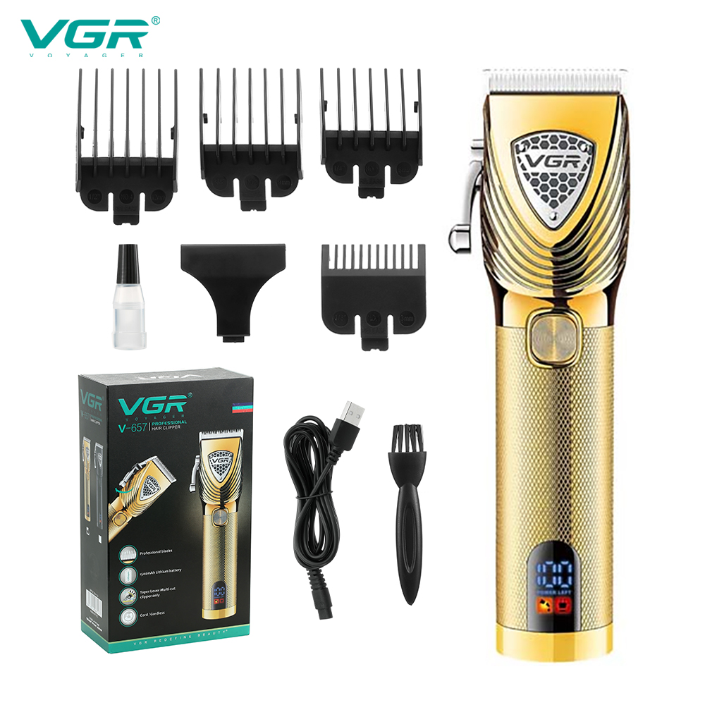 VGR657 Metal oil Hair Clipper, household electric clipper, fine-tuning gradient hair clipper, professional engraved trimming tool for hair salons
