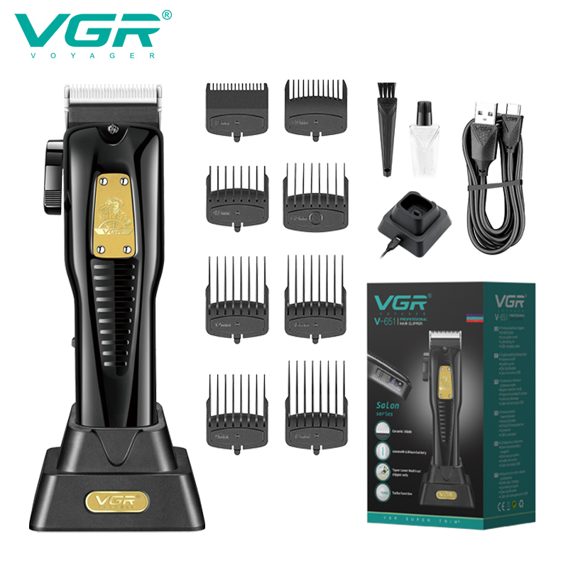 VGR651跨境新款电动理发器专业剃头刀发廊专业带底座充电理发剪详情图1