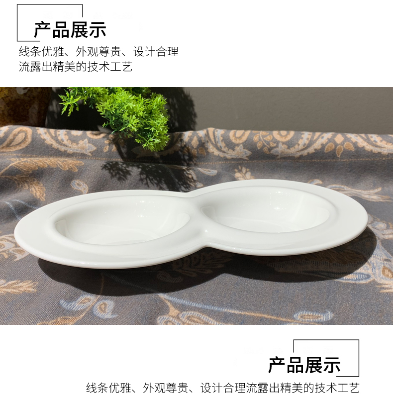 酒店用品餐具农家乐炒菜盘热菜小炒盘陶瓷特色二格圆形冷菜盘批发详情4