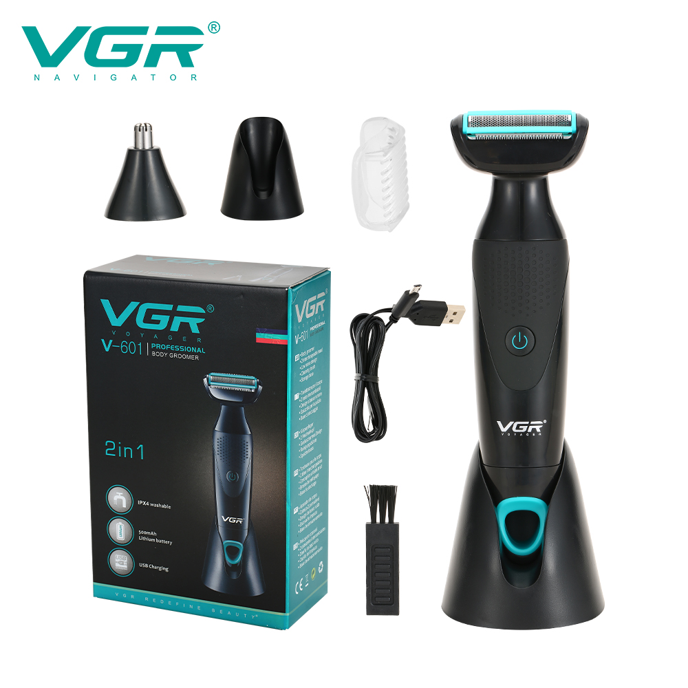 VGR601 Men's Facial Razor, anti-scratch IPX4 water-washable nose Hair Razor, two-in-one shaver and razor