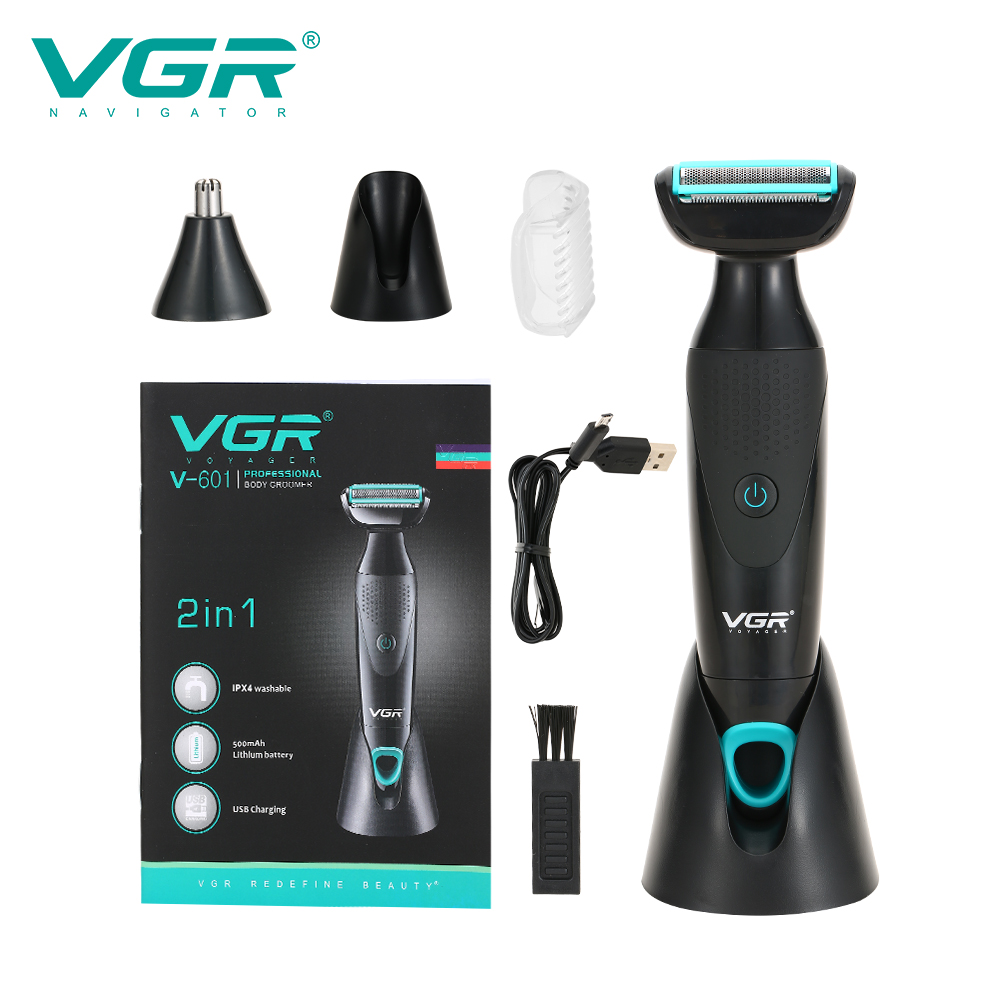 VGR601 Men's Facial Razor, anti-scratch IPX4 water-washable nose Hair Razor, two-in-one shaver and razor Item Picture