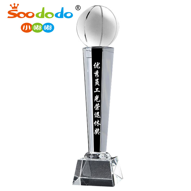 小嘟嘟XDSJ-026-03水晶奖杯金属奖杯篮球奖杯足球高尔夫排球奖杯体育比赛厂家代发
