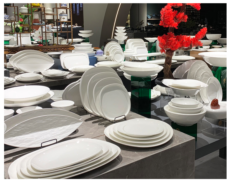 高脚盘子陶瓷精致小果盘零食盘酒店用品中式茶点碟餐厅后厨餐具餐厅会所餐具批发详情8