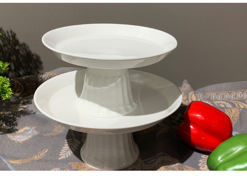 高脚盘子陶瓷精致小果盘零食盘酒店用品中式茶点碟餐厅后厨餐具餐厅会所餐具批发详情1