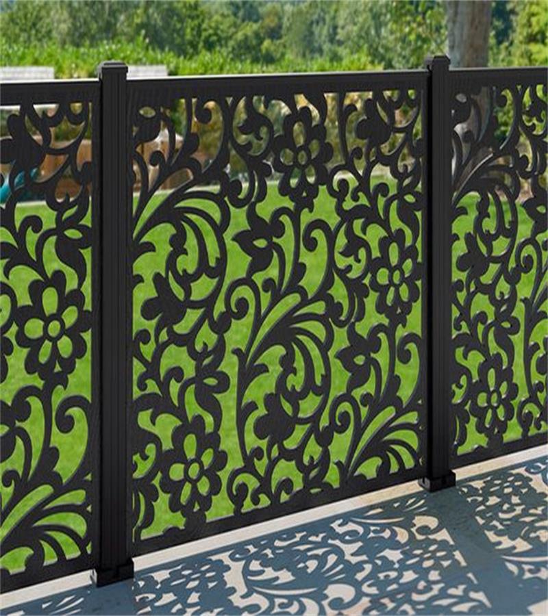 Laser cut metal outdoor fence, screen thumbnail