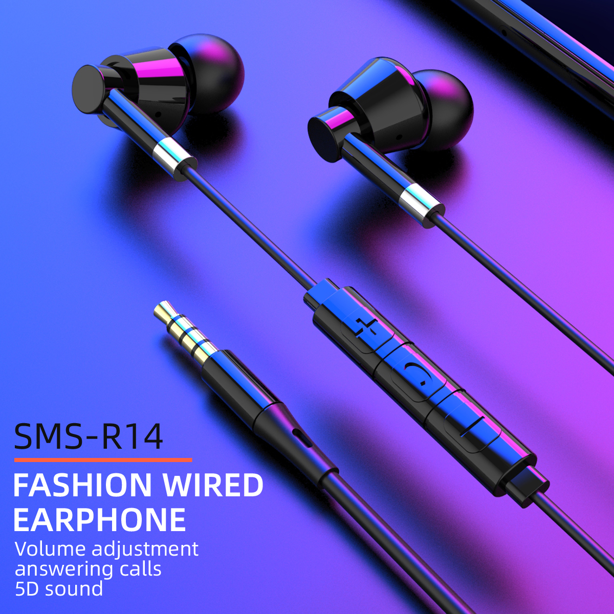 The R14 wire-controlled tuning headset is suitable for 3.5-port mobile earbuds