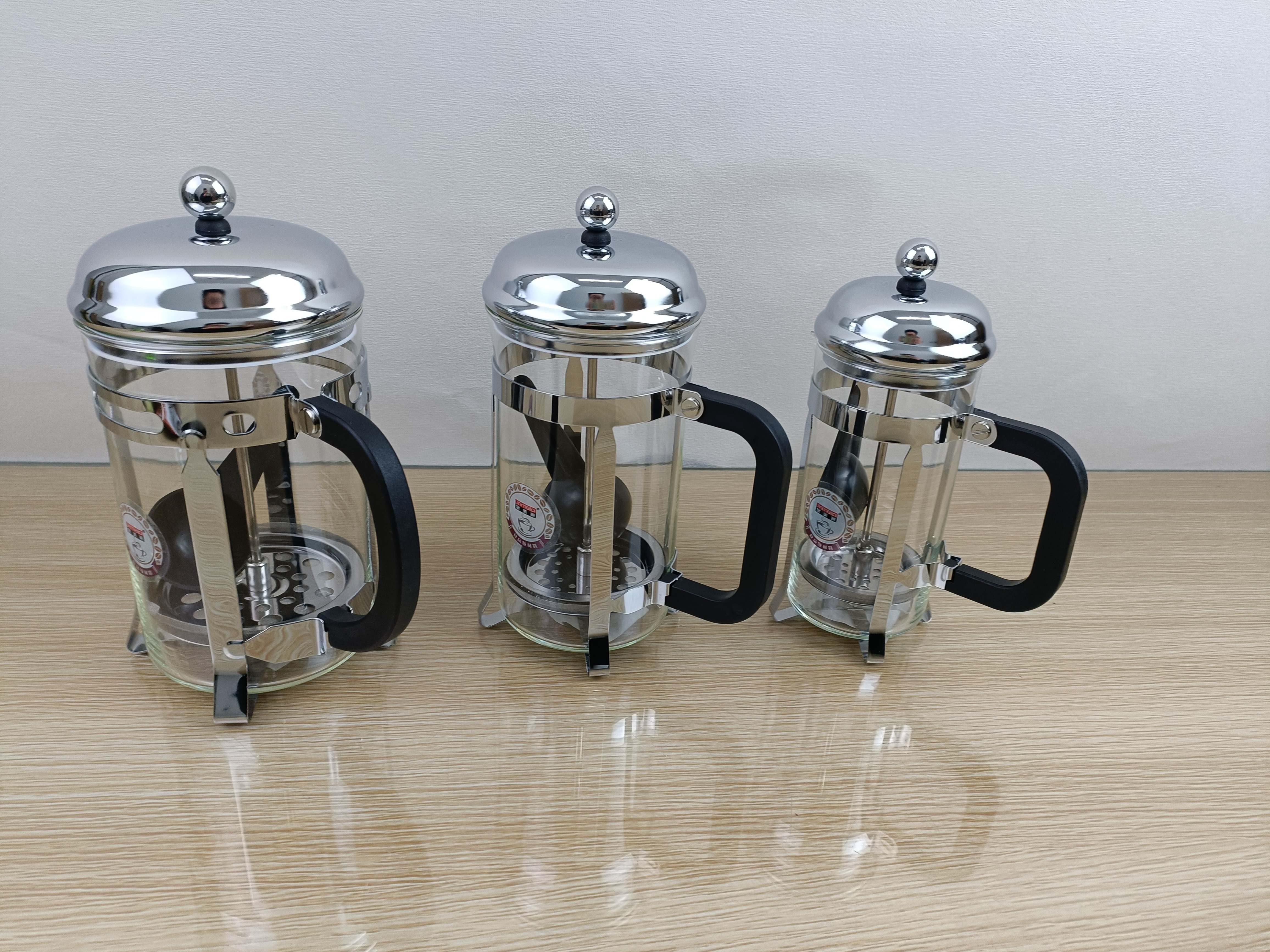 DF68026 press Silver home hand coffee press High borosilicate glass tea maker Coffee maker DF TRADINGHOUSE thumbnail