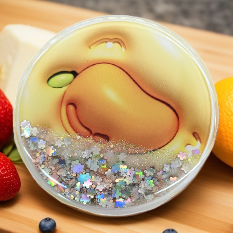 #1480A-22 Yiwu FABER BAODI Creative Fruit Quicksand Double-sided mirror Makeup mirror Folding mirror mirror Makeup mirror body mirror Specification drawing