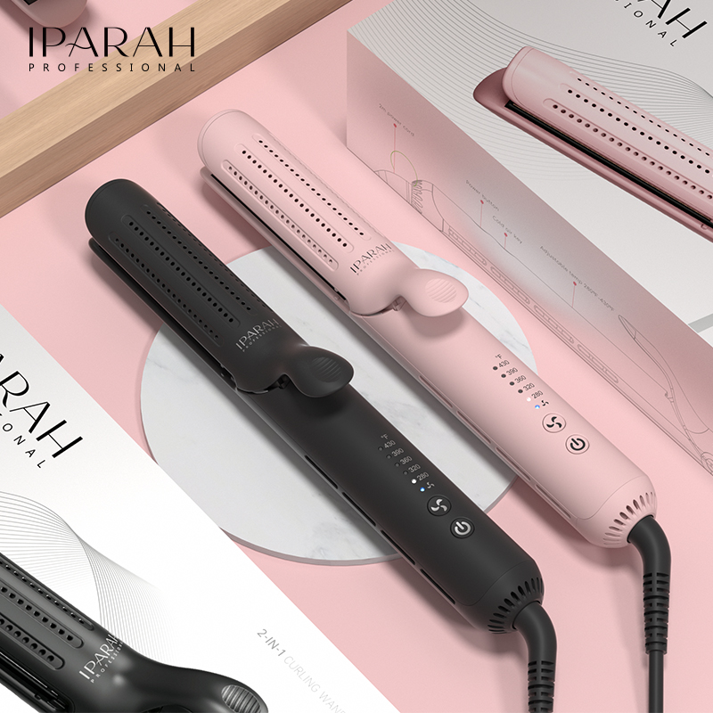 IPARAH Cross-border export cold risk Control household women's dual-purpose hair straightener and curling iron P-118 Item Picture