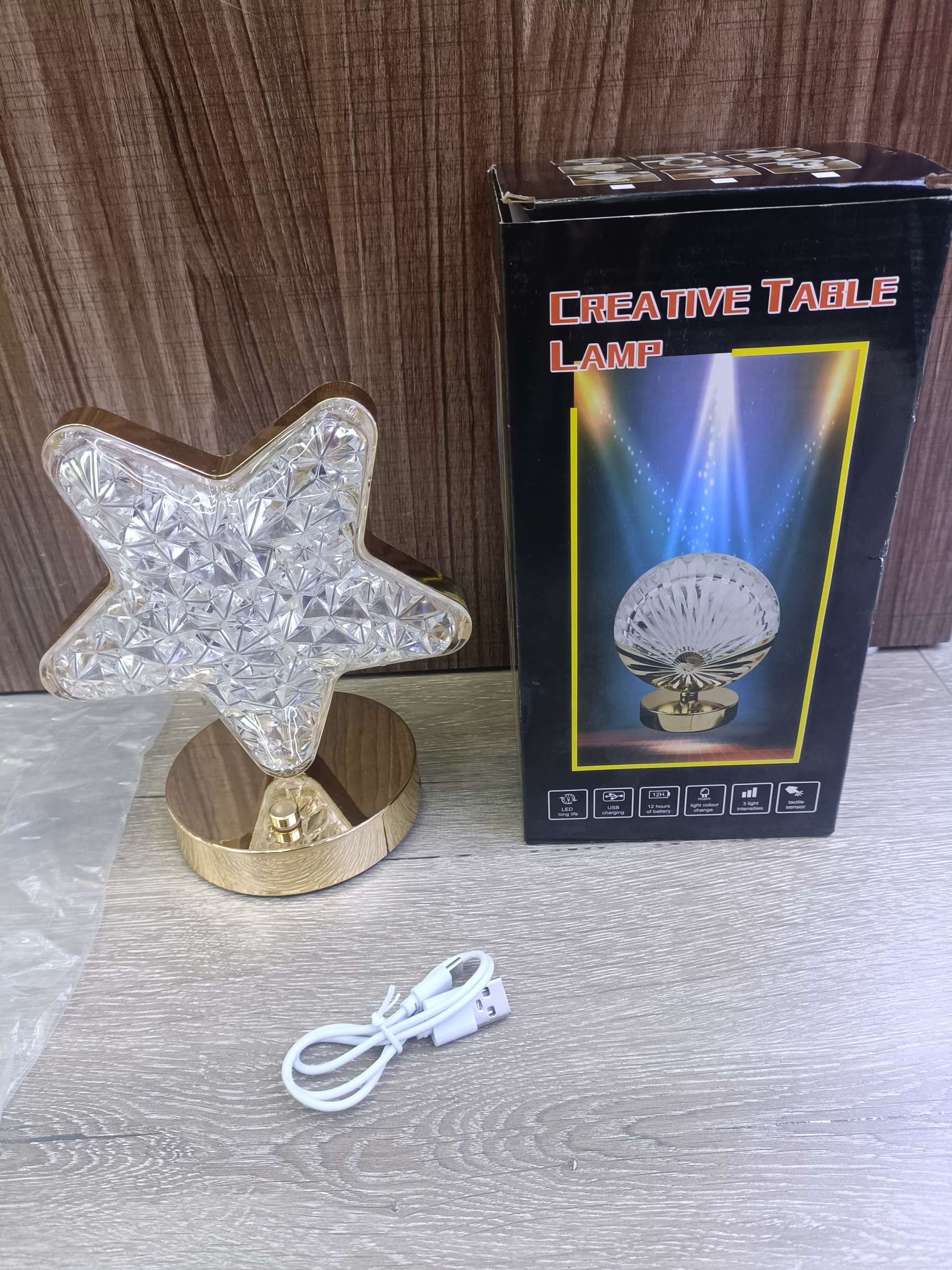 Star diamond charging touch bedroom bedside lamp Modern simple decoration crystal table lamp atmosphere light touch night light