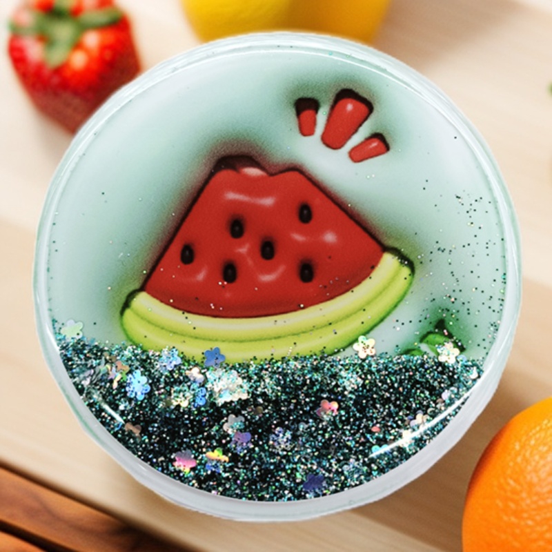 #1480A-22 Yiwu FABER BAODI Creative Fruit Quicksand Double-sided mirror Makeup mirror Folding mirror mirror Makeup mirror body mirror details Picture