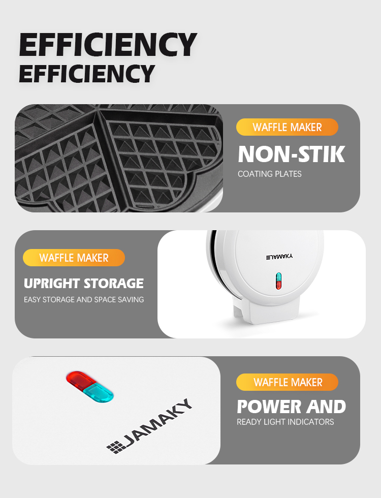 JAMAKY 家用小型电饼铛华夫饼机鸡蛋仔机蛋卷糕三明治早餐机 JMK2007详情8