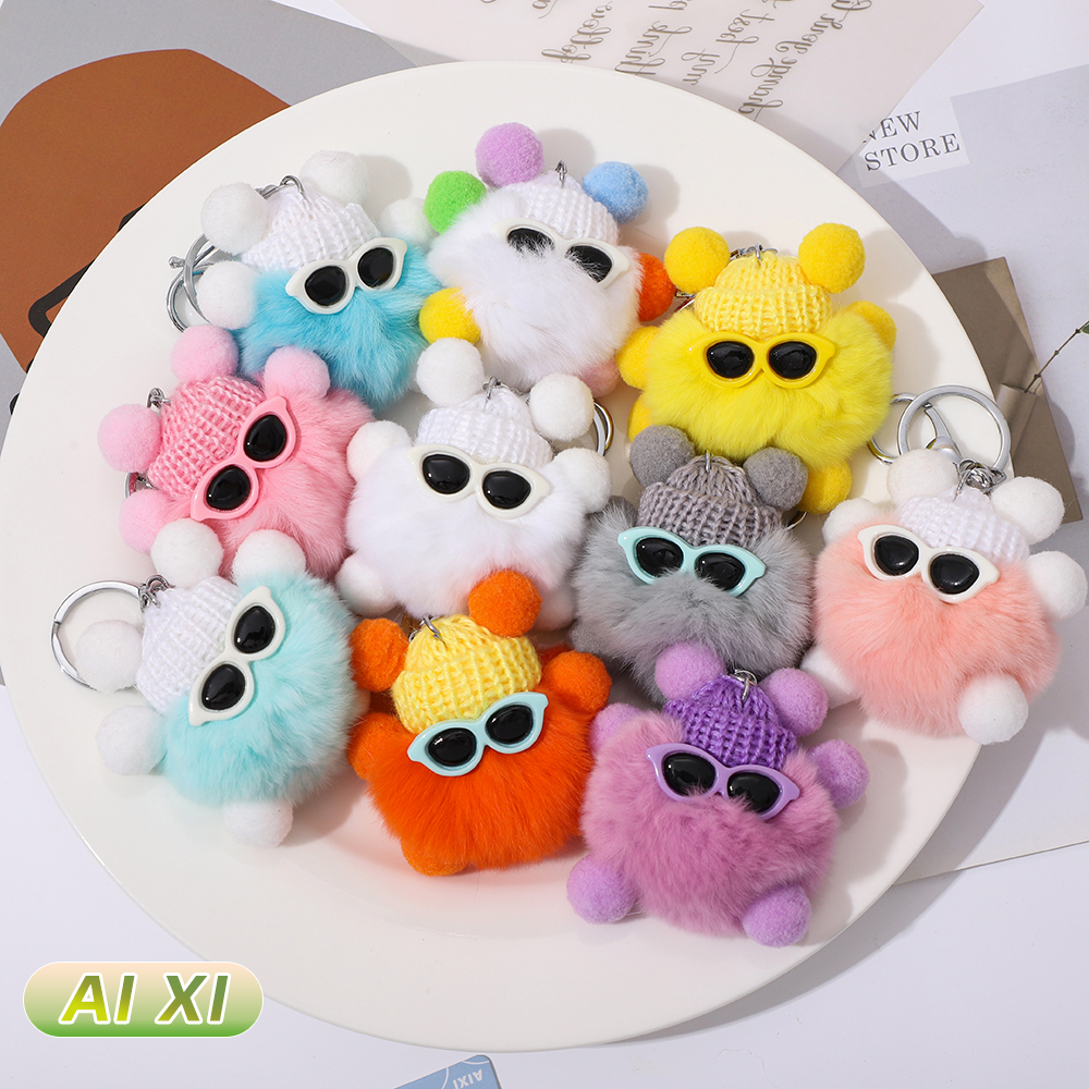 真兔毛绒包挂件超萌公仔ins女孩车钥匙扣挂饰可爱闺蜜礼品娃娃