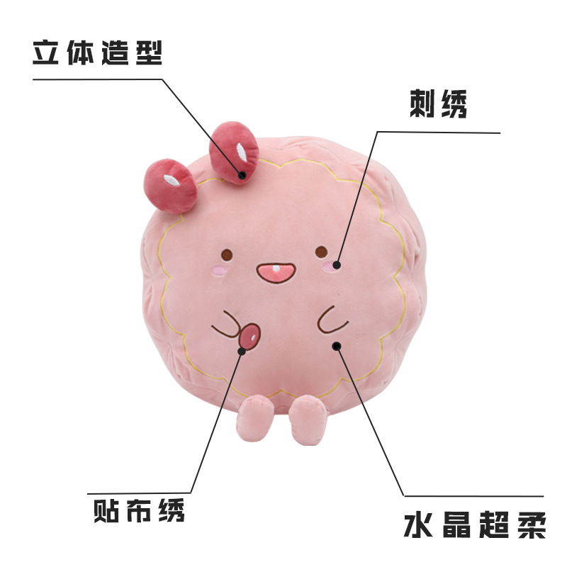 Cartoon cute cookie throw pillows, Kanglewu stuffed cotton plush toys, children's dolls, custom-made details Picture