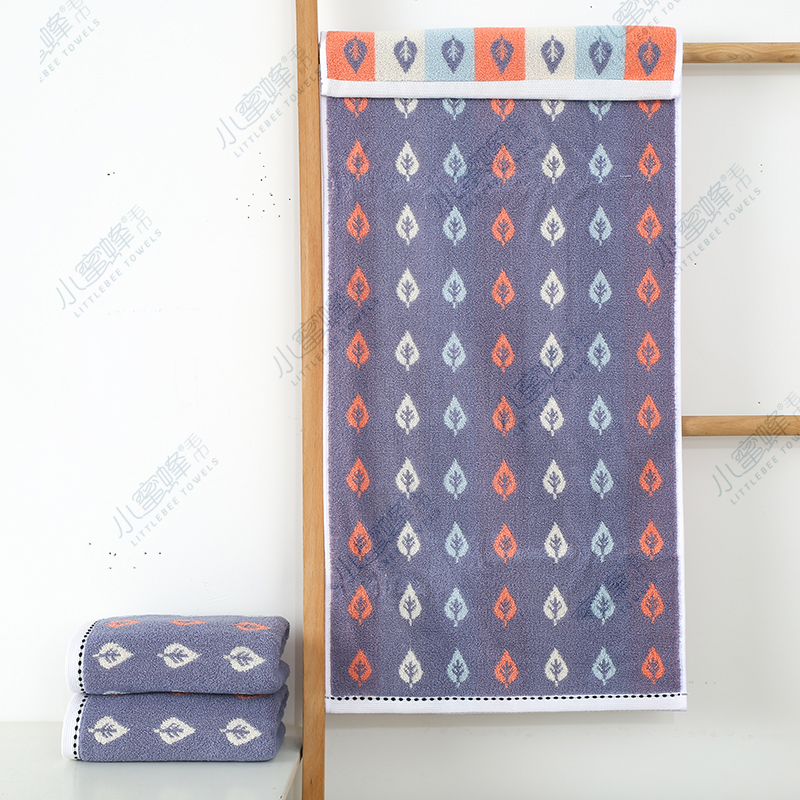 32 Thread Face Towel Absorbent Towel Pure Cotton Small Leaf Jacquard Towel Small Bee Towel No. : 605 details Picture