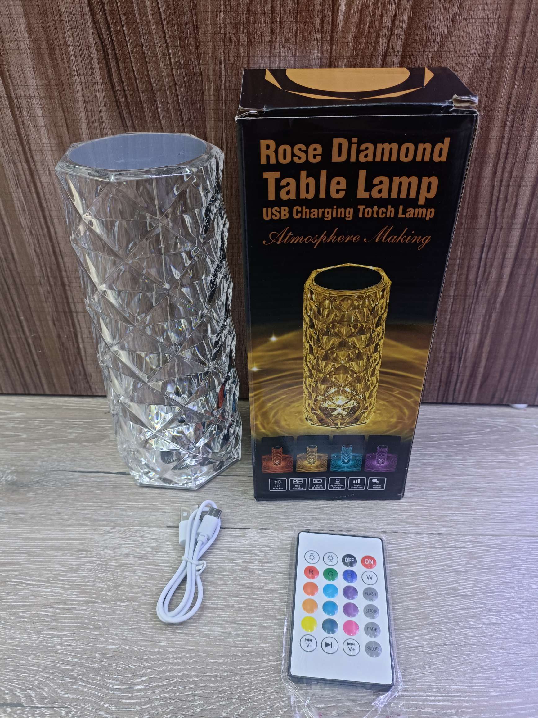 Crystal Rose table lamp atmosphere light Pat light Touch remote control creative night light