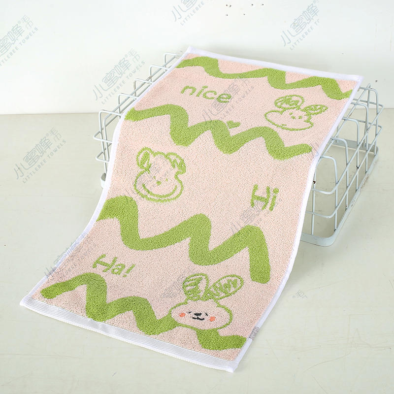 One Piece Of Reverse 32 Thread Cotton Jacquard Cartoon Face Towel Item No. : 211 Specification drawing