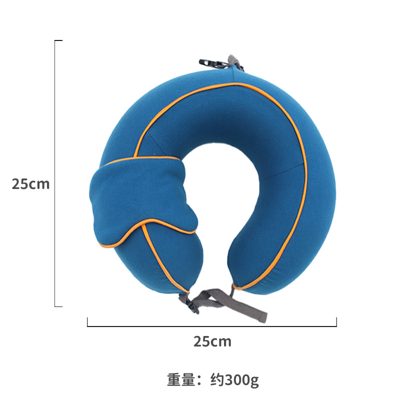 Hoodie fabric eye mask neck pillow, simple and modern memory foam U-shaped pillow, Kanglewu travel portable neck pillow order Specification image
