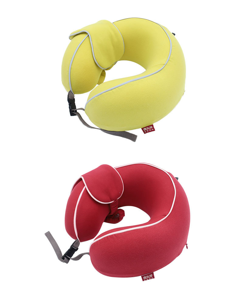 Hoodie fabric eye mask neck pillow, simple and modern memory foam U-shaped pillow, Kanglewu travel portable neck pillow order pic 6