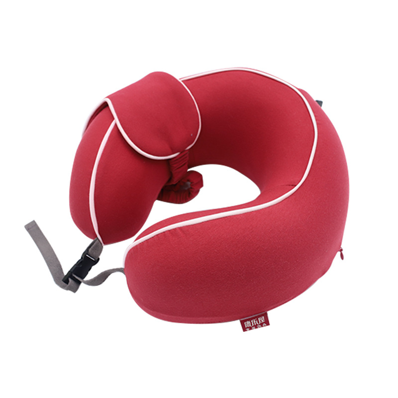 Hoodie fabric eye mask neck pillow, simple and modern memory foam U-shaped pillow, Kanglewu travel portable neck pillow order Item Picture