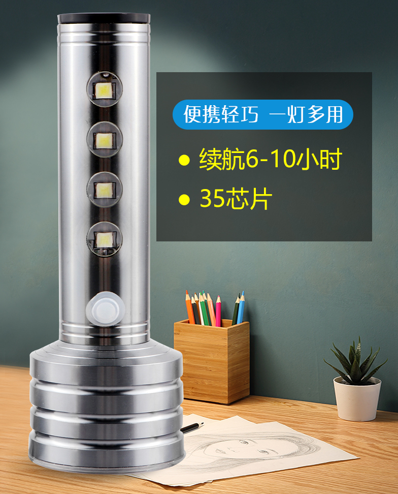 便携式强光手电LED手提探照灯户外骑行夜跑手电筒家用应急小手电筒户外探险手电筒详情5